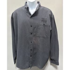 Harley Davidson Long Sleeve Button Shirt Size XL Gray Script Mens